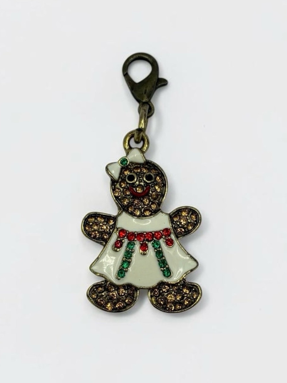 Heidi Daus Unsigned Crystal Enamel Gingerbread Girl Holiday Charm